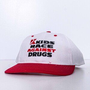 Vtg KMart Kids Race Against Drugs Hat Snapback 90s Streetwear PSA Promo Retro